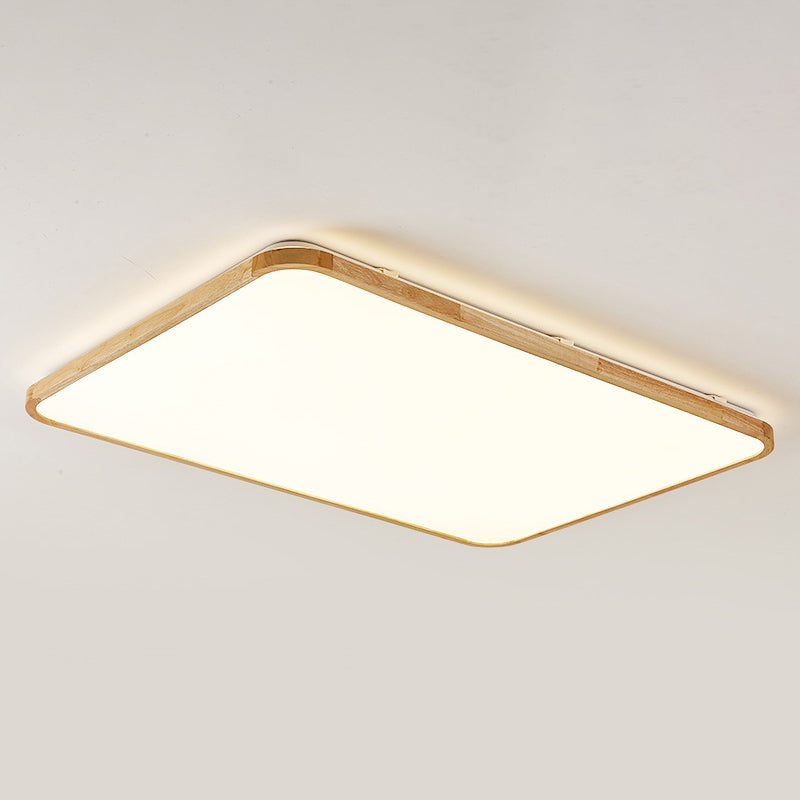 Modern Style Geometrische Bündige Deckenbefestigung 1-Light Holz Flush Ceiling Light