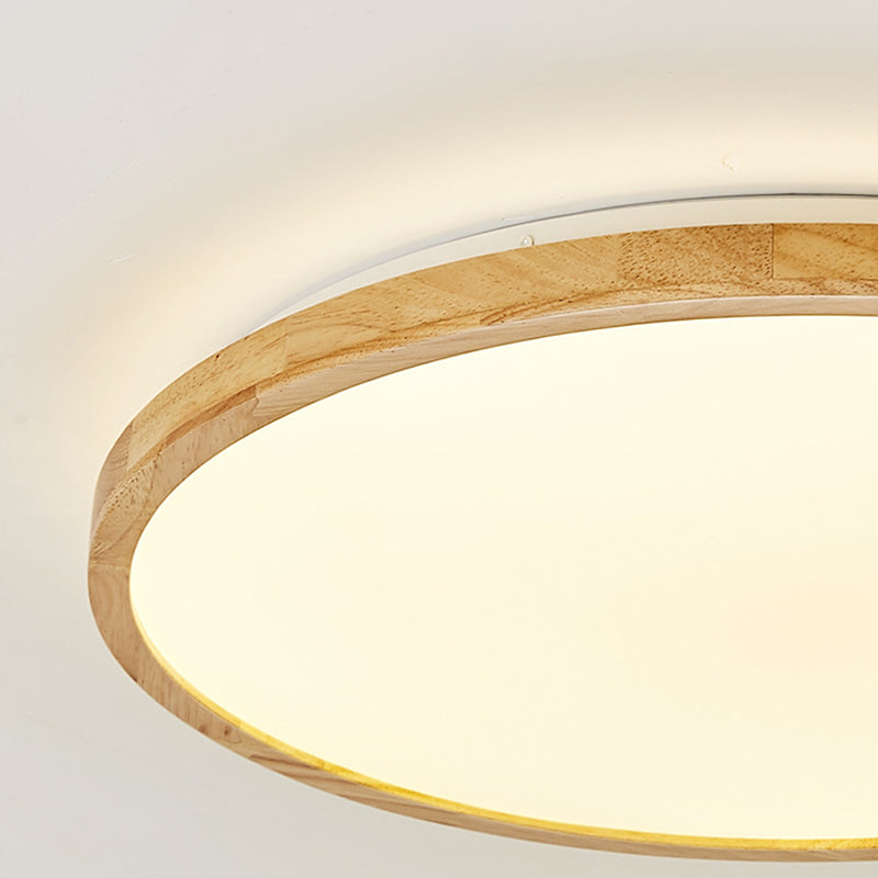 Modern Style Geometrische Bündige Deckenbefestigung 1-Light Holz Flush Ceiling Light