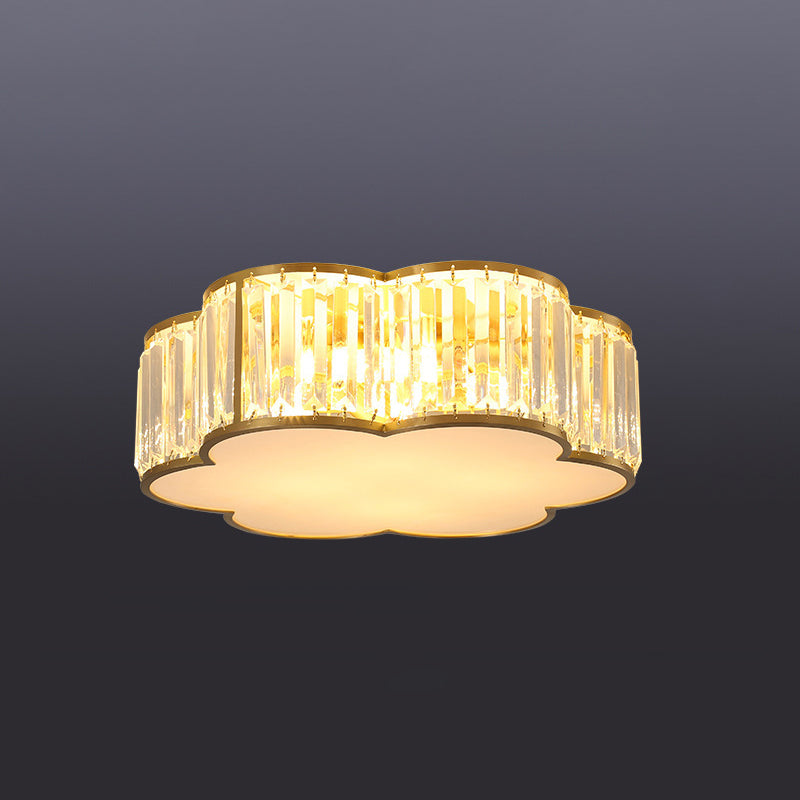 Plafonnier en laiton et cristal de Style rétro colonial, montage encastré en cuivre pour le salon