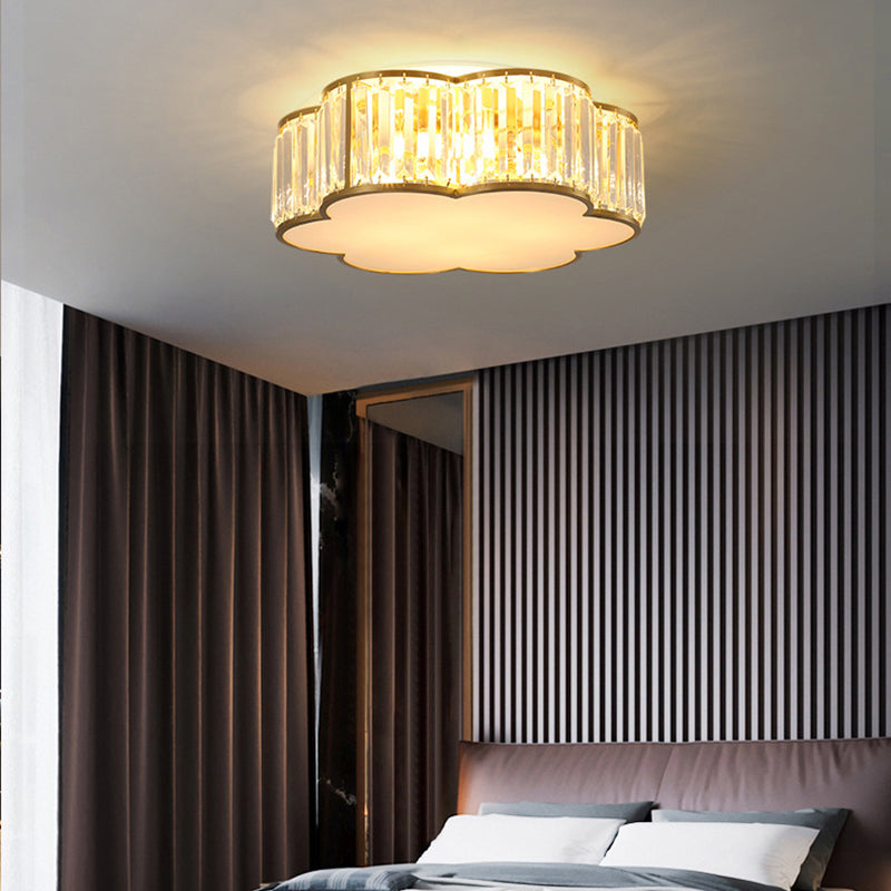 Plafonnier en laiton et cristal de Style rétro colonial, montage encastré en cuivre pour le salon