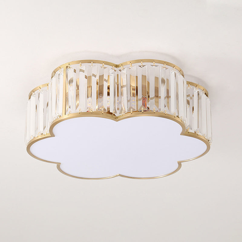 Plafonnier en laiton et cristal de Style rétro colonial, montage encastré en cuivre pour le salon