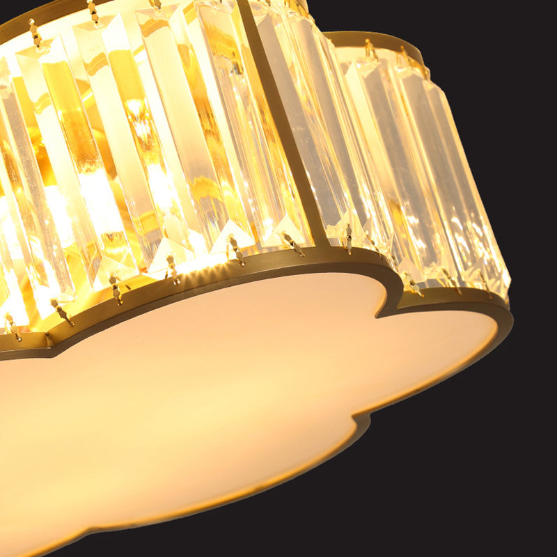 Plafonnier en laiton et cristal de Style rétro colonial, montage encastré en cuivre pour le salon