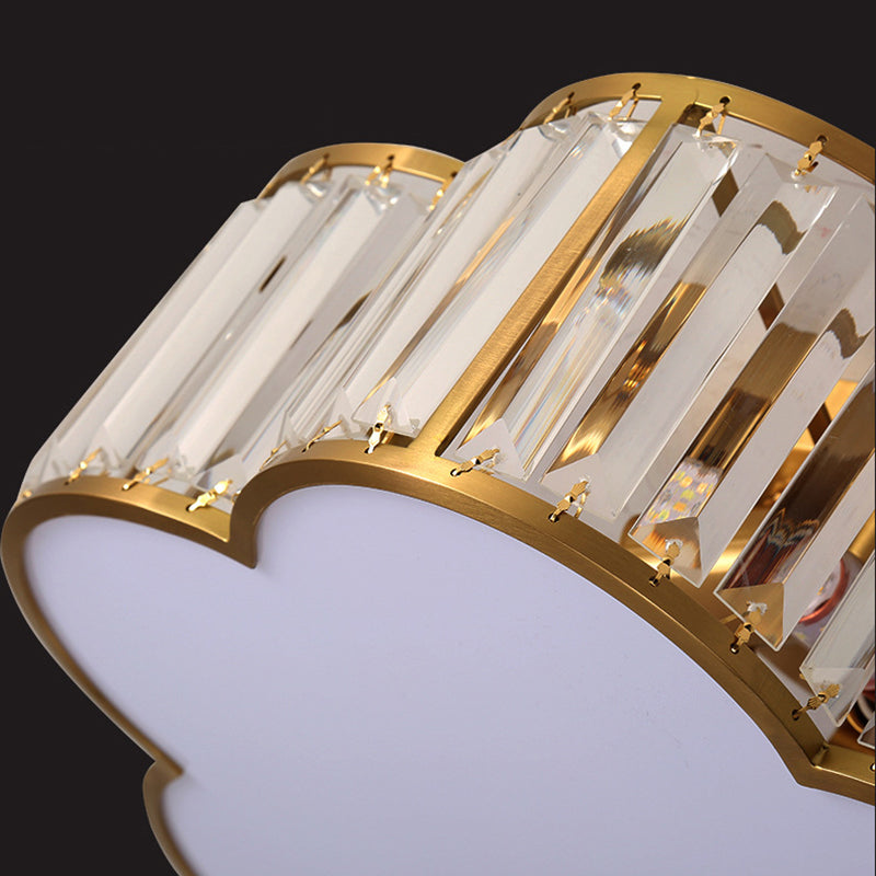 Plafonnier en laiton et cristal de Style rétro colonial, montage encastré en cuivre pour le salon