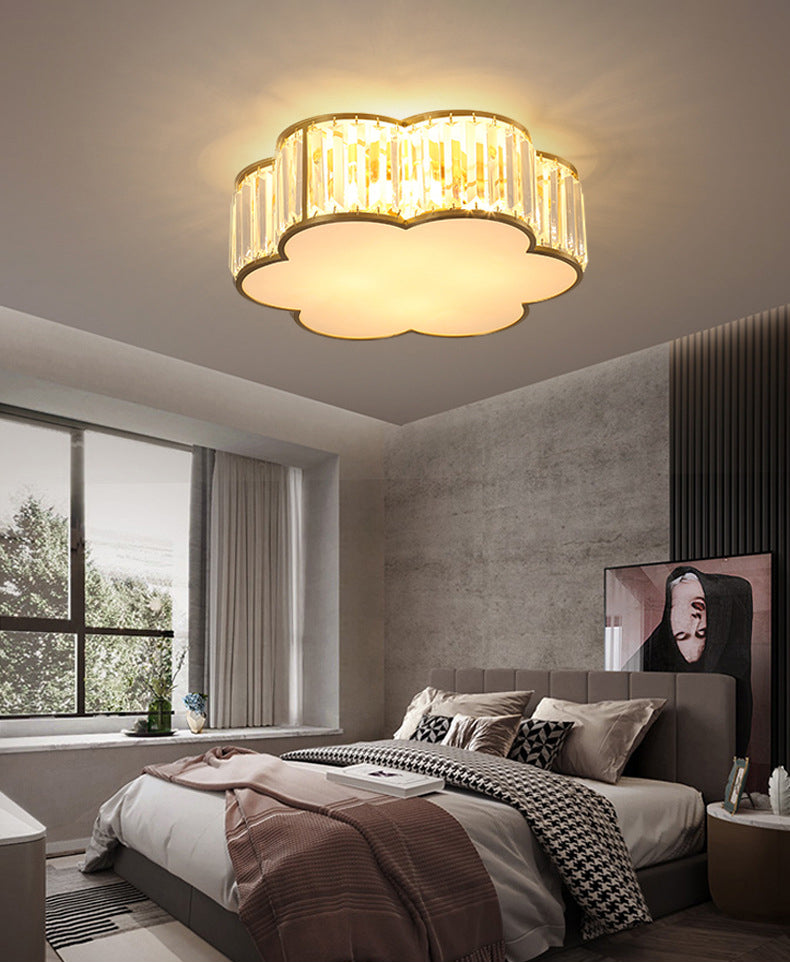 Plafonnier en laiton et cristal de Style rétro colonial, montage encastré en cuivre pour le salon