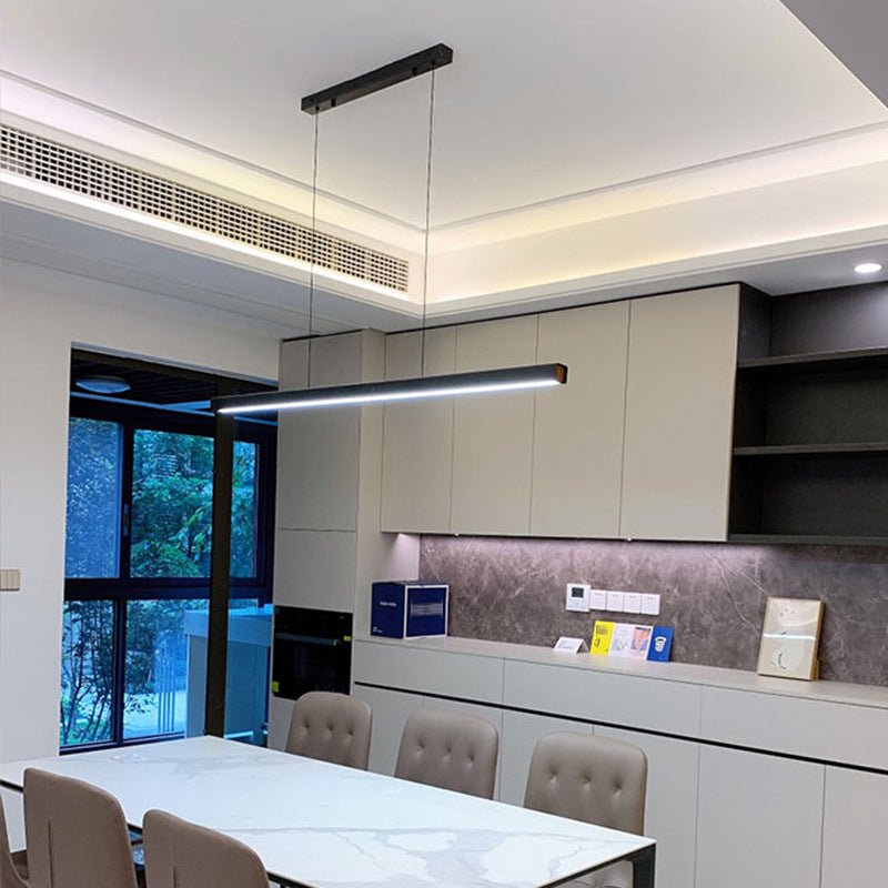 Modern Metal Chandelier Lamp Linear 1-light LED Island Pendant for Dining Room