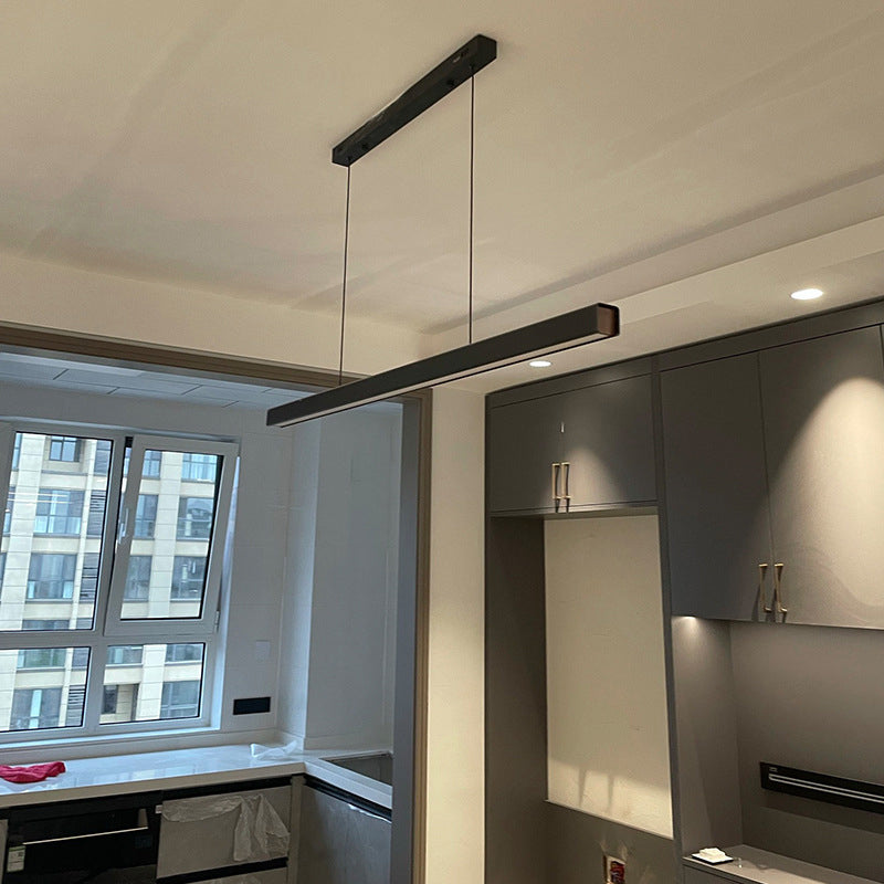 Modern Metal Chandelier Lamp Linear 1-light LED Island Pendant for Dining Room
