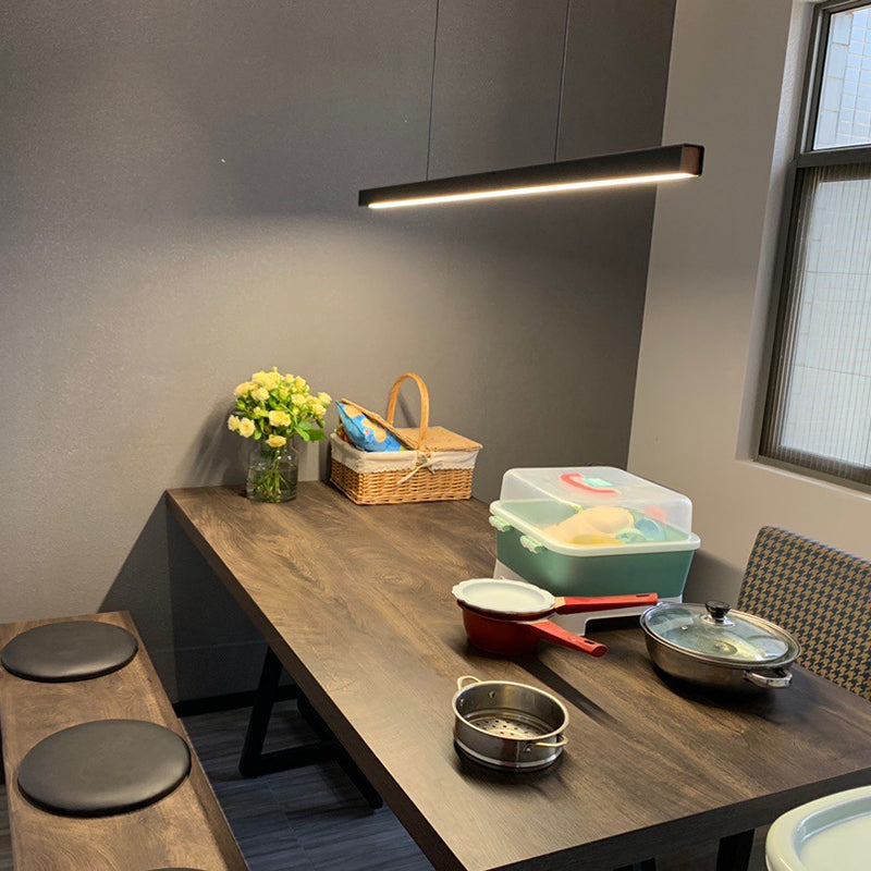 Modern Metal Chandelier Lamp Linear 1-light LED Island Pendant for Dining Room