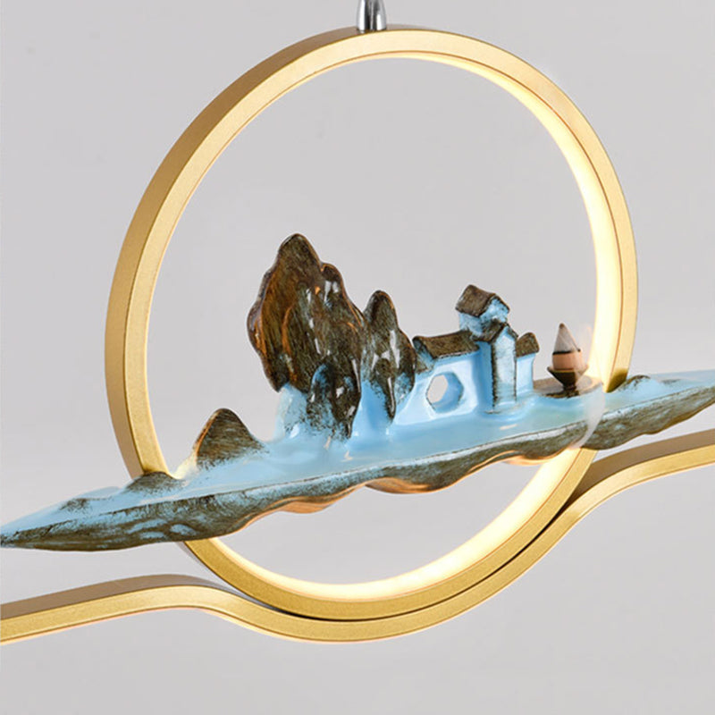 Luci a sospensione a sospensione in metallo Lampade sospese lineari contemporanee per sala da tè