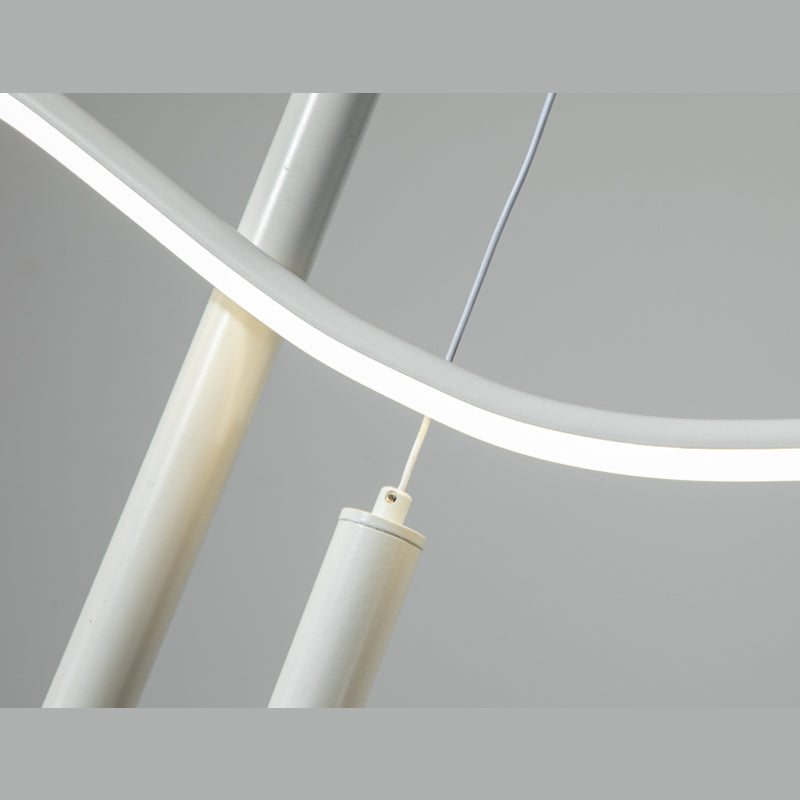 Modern Concise LED Island Light Aluminium Linear Pendant Light with Silicone Shade