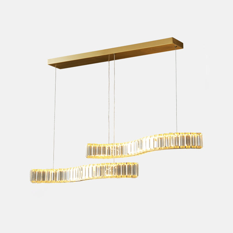 Lampada sospesa lineare moderna a LED a LED LED LED Light con tonalità di cristallo