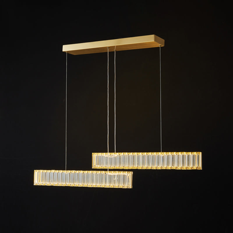 Lampada sospesa lineare moderna a LED a LED LED LED Light con tonalità di cristallo
