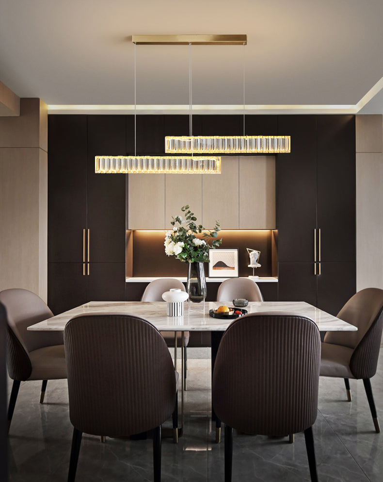 Lampada sospesa lineare moderna a LED a LED LED LED Light con tonalità di cristallo