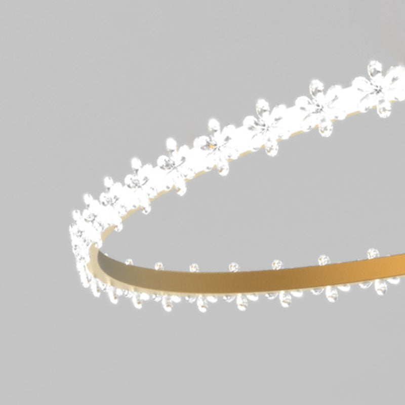 Modern Chandelier Linear Lace Shape Island Lighting Metal 2 Light Island Lights in Gold