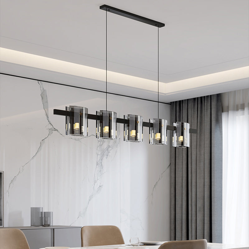 Modern Kitchen Island Lighting with Shape Island Lighting Glass 5 Light Island Lights