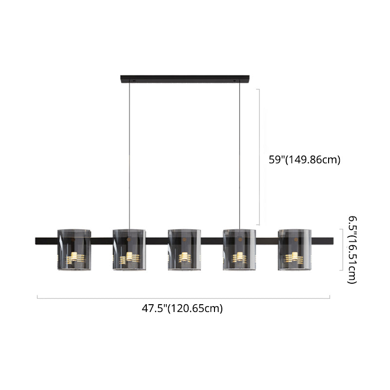 Modern Kitchen Island Lighting with Shape Island Lighting Glass 5 Light Island Lights