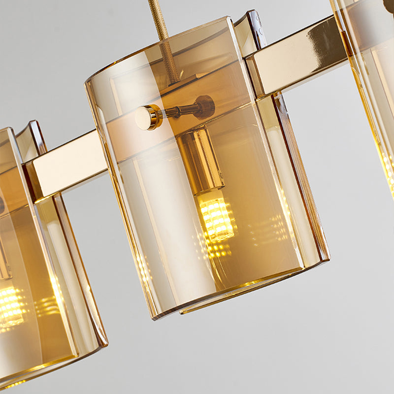 Modern Kitchen Island Lighting with Shape Island Lighting Glass 5 Light Island Lights