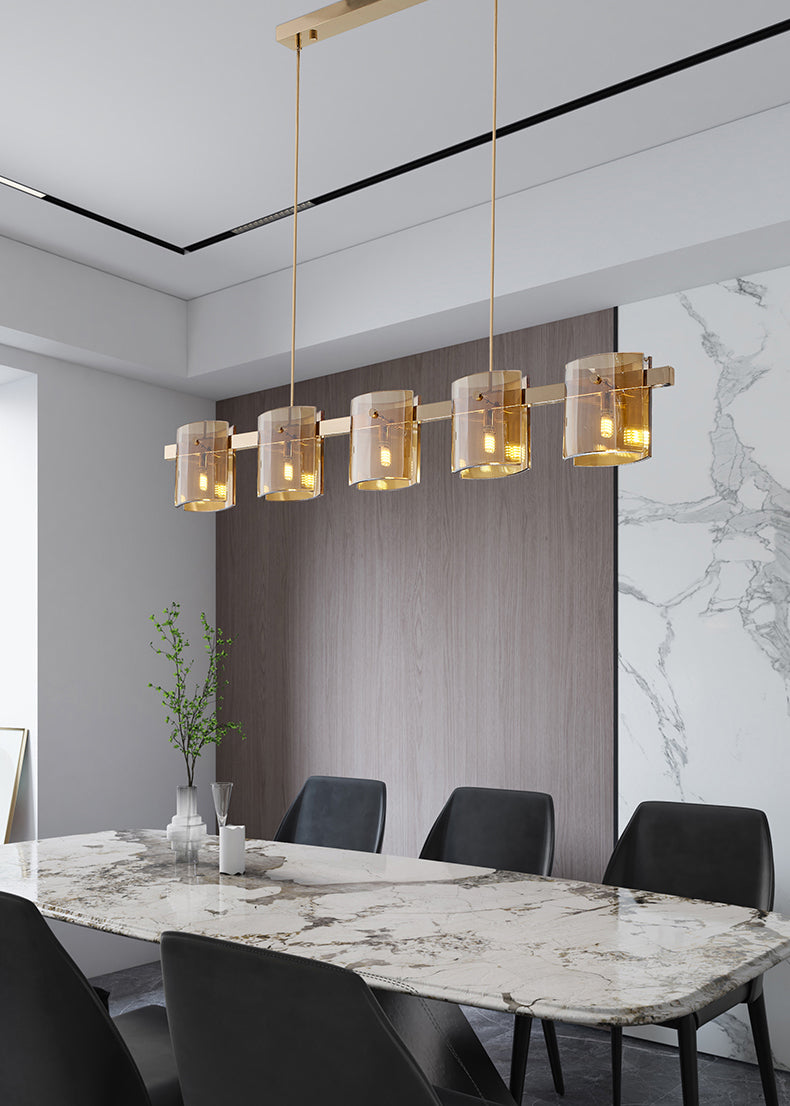 Modern Kitchen Island Lighting with Shape Island Lighting Glass 5 Light Island Lights