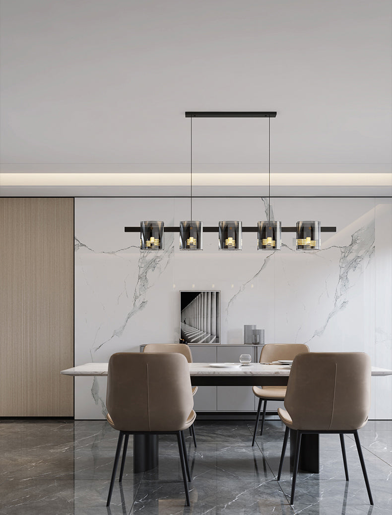 Modern Kitchen Island Lighting with Shape Island Lighting Glass 5 Light Island Lights