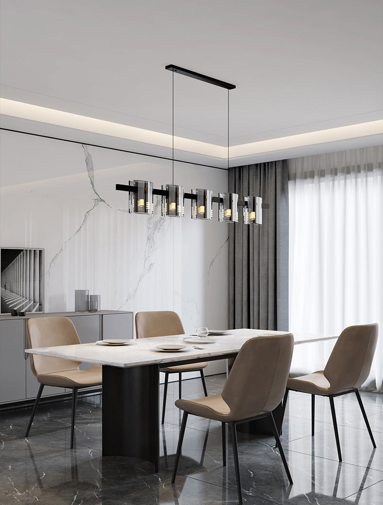 Modern Kitchen Island Lighting with Shape Island Lighting Glass 5 Light Island Lights