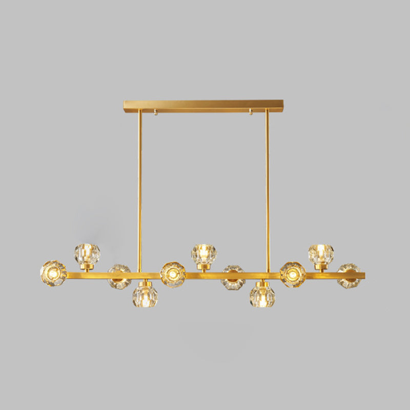 Modern Chandelier Bubble with Shape Island Lights Crystal And Metal Island Lamps in Gold