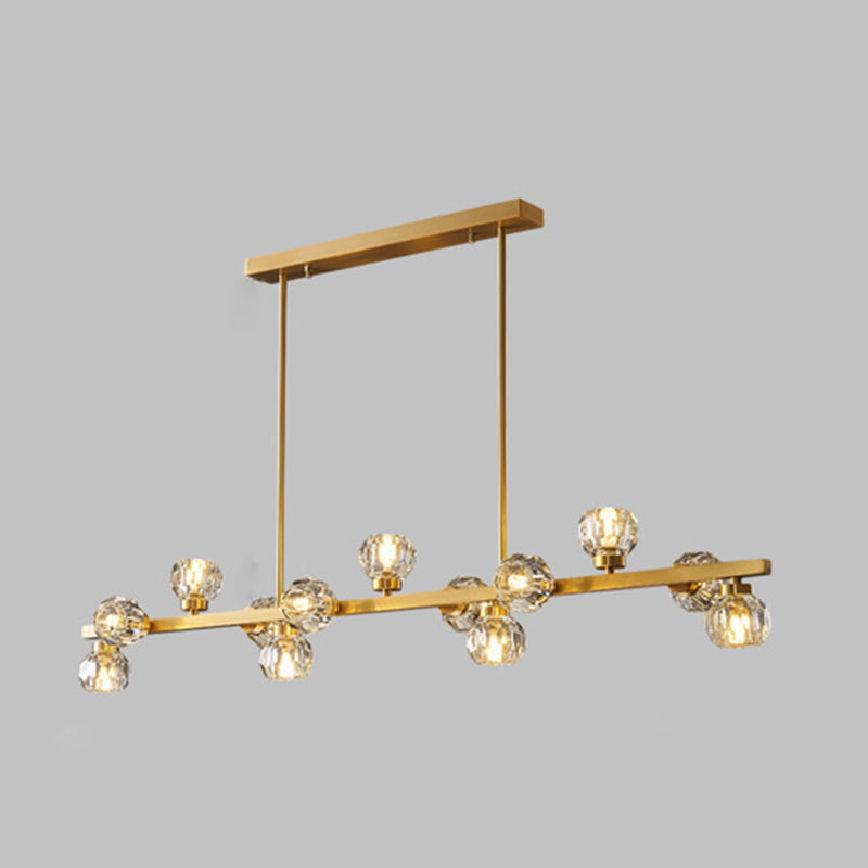 Modern Chandelier Bubble with Shape Island Lights Crystal And Metal Island Lamps in Gold
