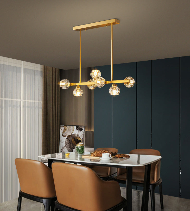 Modern Chandelier Bubble with Shape Island Lights Crystal And Metal Island Lamps in Gold