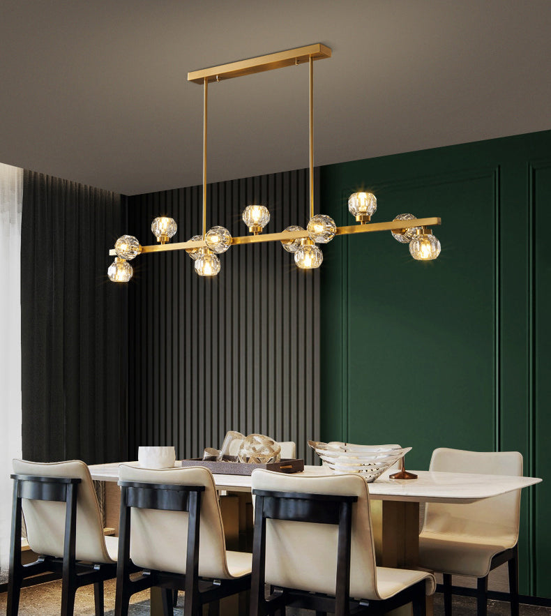 Modern Chandelier Bubble with Shape Island Lights Crystal And Metal Island Lamps in Gold