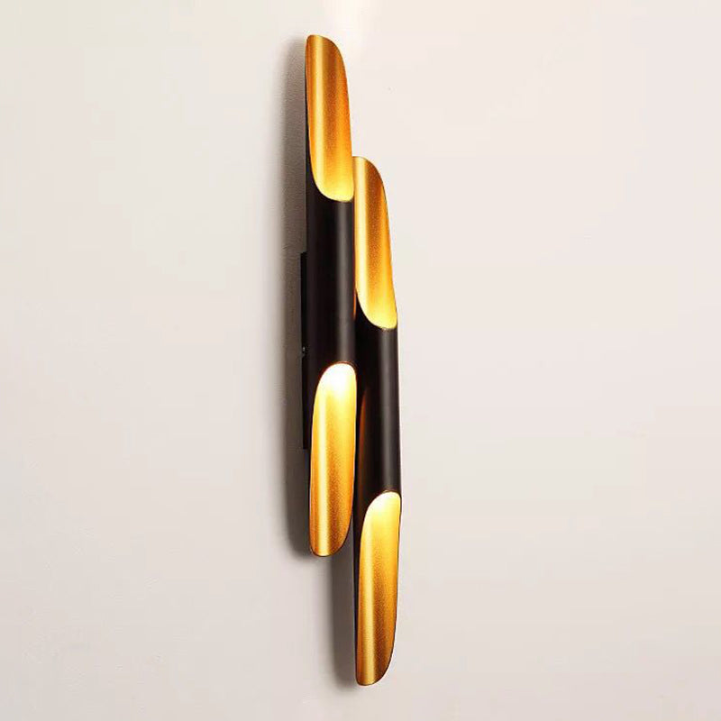 Schwarz -Gold -zylindrische Wandleuchte im modernen Luxusstil lackierten Aluminiumwandleuchten