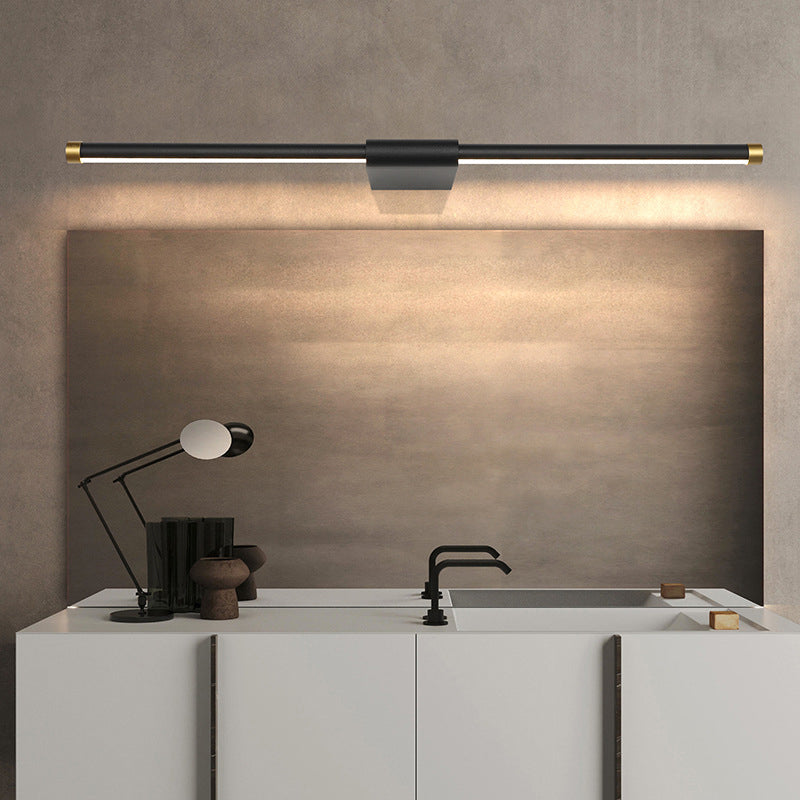 Metal linear Shade Mirror Wall Lights Modern 1 Head Wall Mount Fixture in White and Black