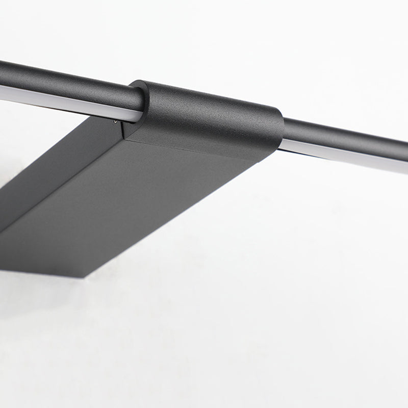 Metal linear Shade Mirror Wall Lights Modern 1 Head Wall Mount Fixture in White and Black