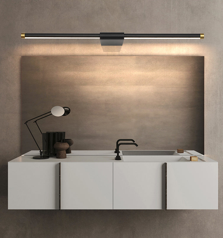 Metal linear Shade Mirror Wall Lights Modern 1 Head Wall Mount Fixture in White and Black