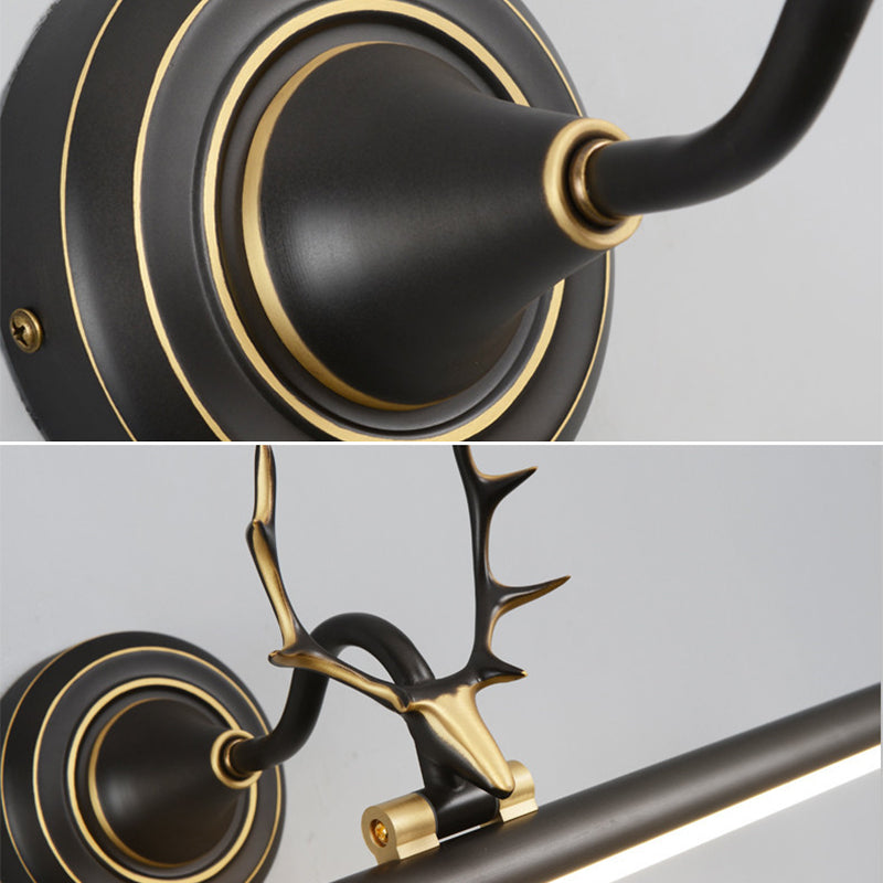 Mirror de miroir linéaire en métal Lights muraux modernes 1 montage mural de tête de tête