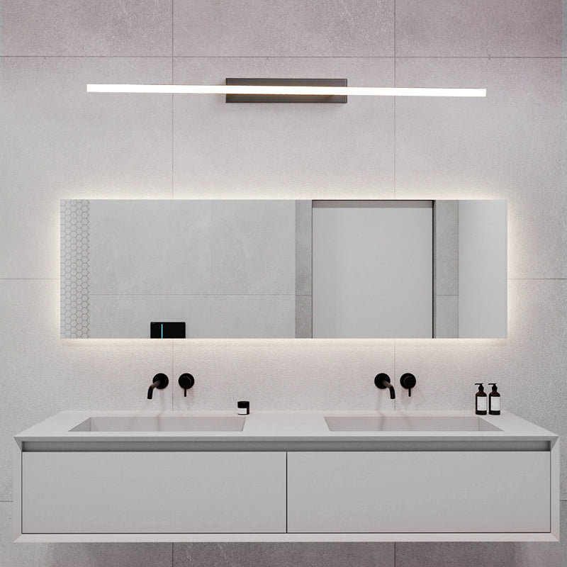 Acconde da muro di tonalità lineare a 1 luce moderna moderna illuminazione da parete specchio in stile semplice in bianco