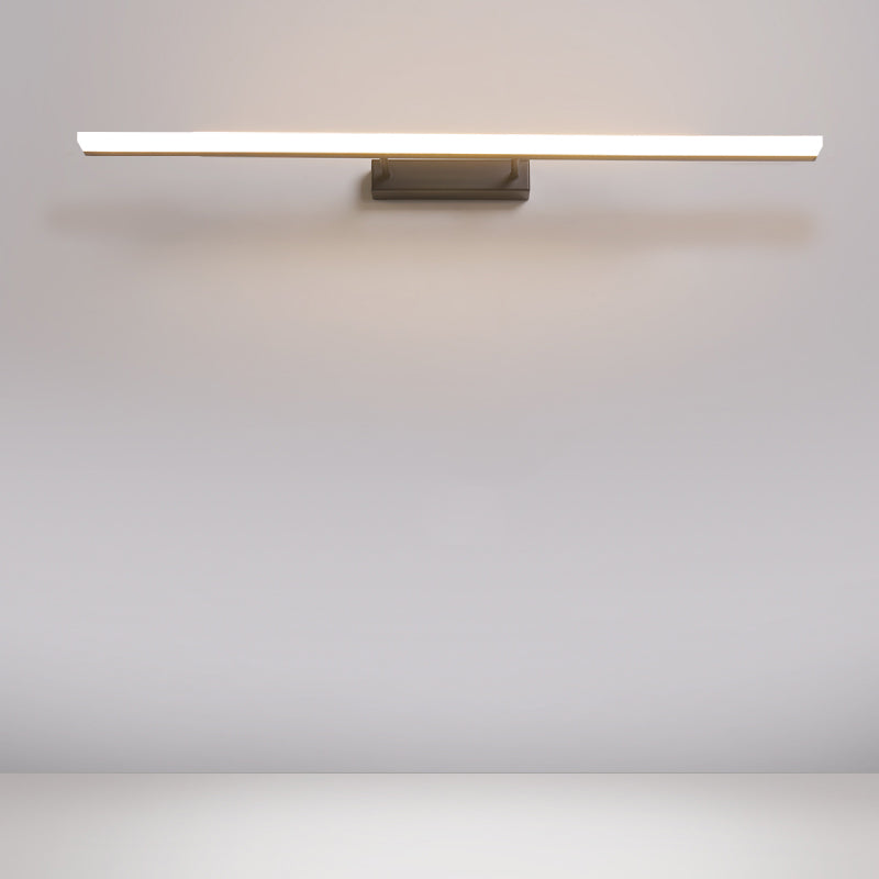 Acconde da muro di tonalità lineare a 1 luce moderna moderna illuminazione da parete specchio in stile semplice in bianco