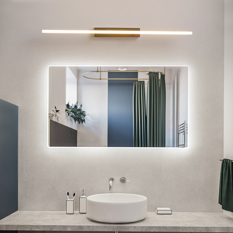 Acconde da muro di tonalità lineare a 1 luce moderna moderna illuminazione da parete specchio in stile semplice in bianco