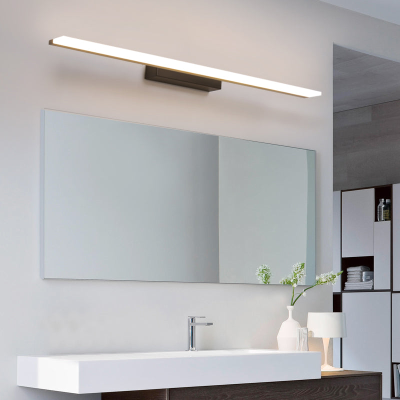 Acconde da muro di tonalità lineare a 1 luce moderna moderna illuminazione da parete specchio in stile semplice in bianco