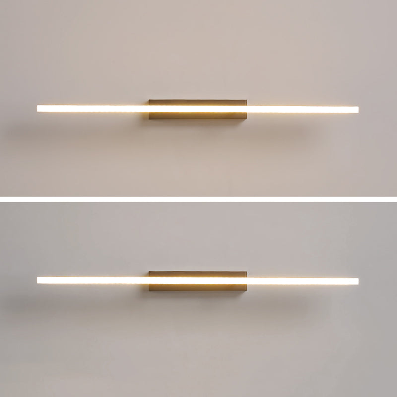 Acconde da muro di tonalità lineare a 1 luce moderna moderna illuminazione da parete specchio in stile semplice in bianco