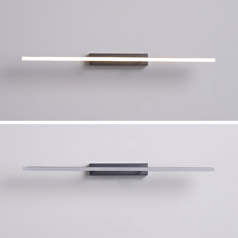 Acconde da muro di tonalità lineare a 1 luce moderna moderna illuminazione da parete specchio in stile semplice in bianco