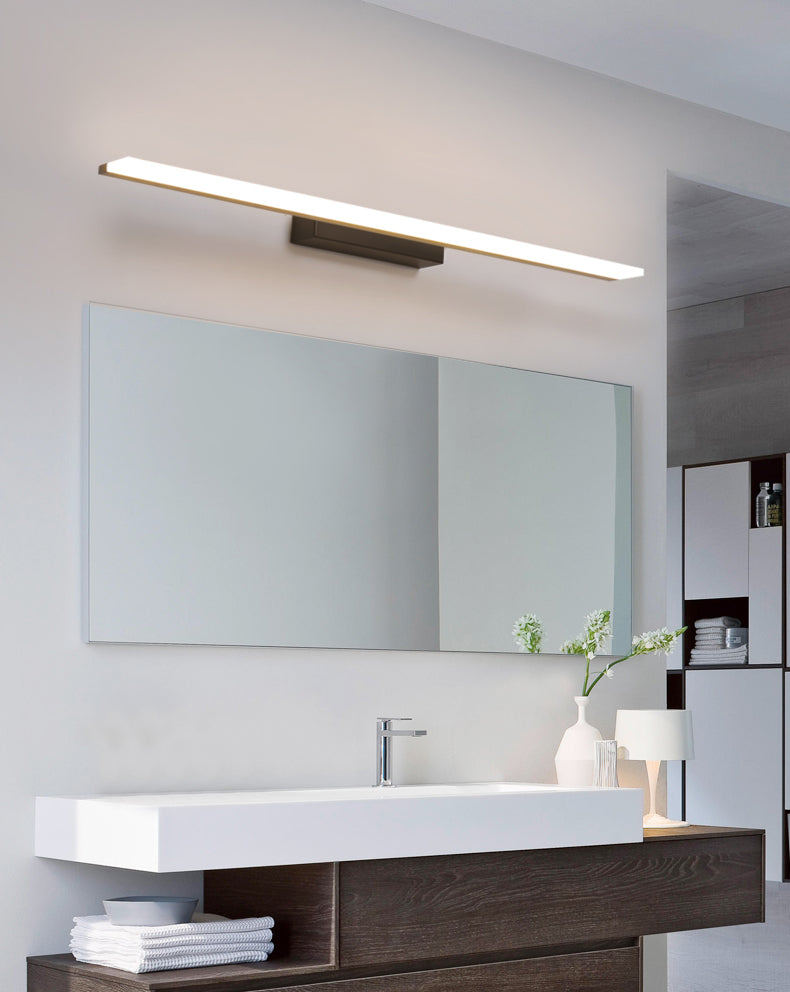 Acconde da muro di tonalità lineare a 1 luce moderna moderna illuminazione da parete specchio in stile semplice in bianco