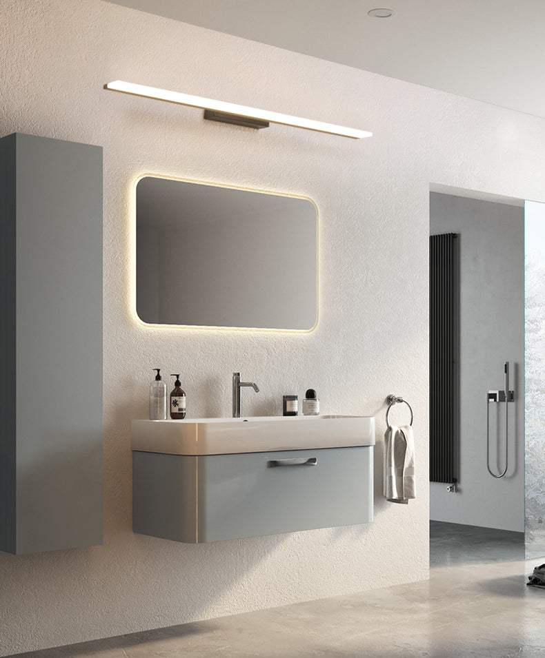 Acconde da muro di tonalità lineare a 1 luce moderna moderna illuminazione da parete specchio in stile semplice in bianco