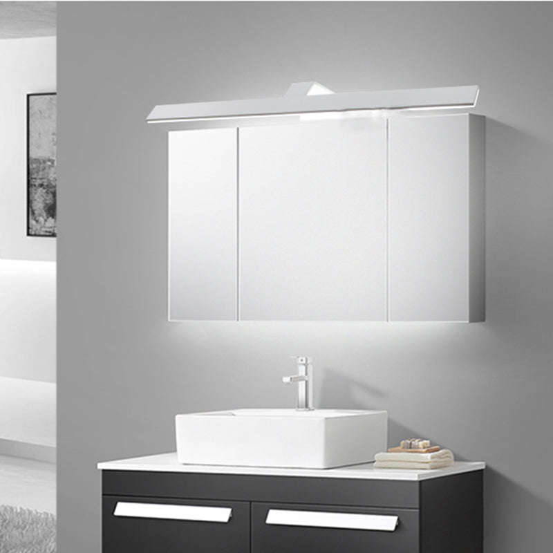 Linear Shade Swing Arm Wall Lighting Modern Style Metal 1 Light Sconce Lamp in White