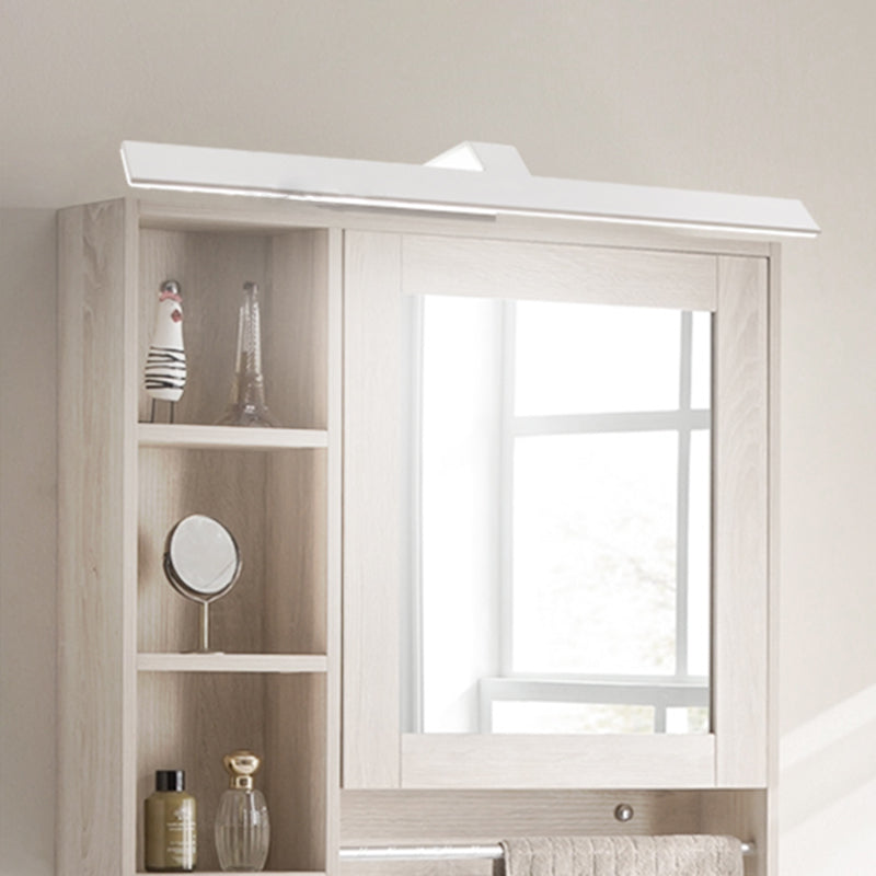 Linear Shade Swing Arm Wall Lighting Modern Style Metal 1 Light Sconce Lamp in White