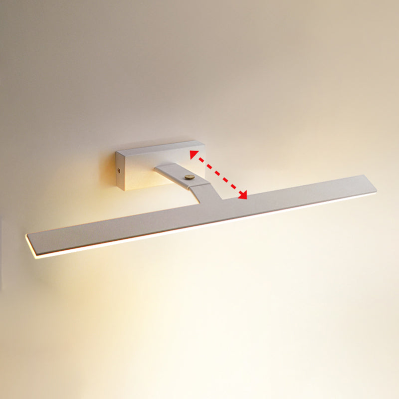 Linear Shade Swing Arm Wall Lighting Modern Style Metal 1 Light Sconce Lamp in White