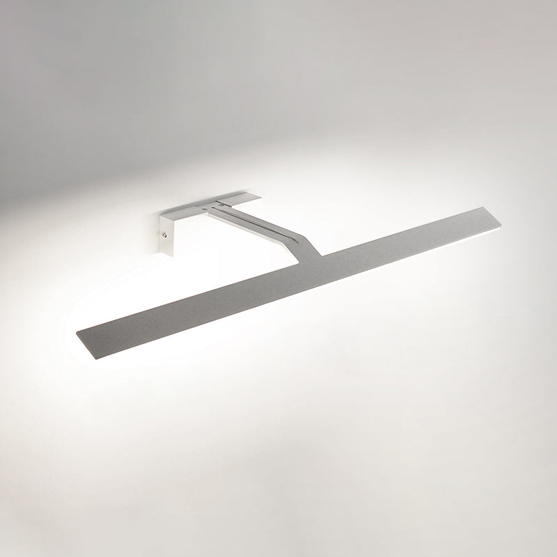 Linear Shade Swing Arm Wall Lighting Modern Style Metal 1 Light Sconce Lamp in White