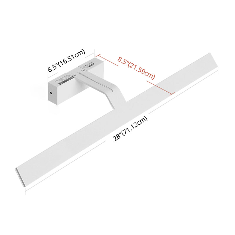 Linear Shade Swing Arm Wall Lighting Modern Style Metal 1 Light Sconce Lamp in White