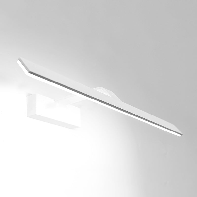 Linear Shade Swing Arm Wall Lighting Modern Style Metal 1 Light Sconce Lamp in White