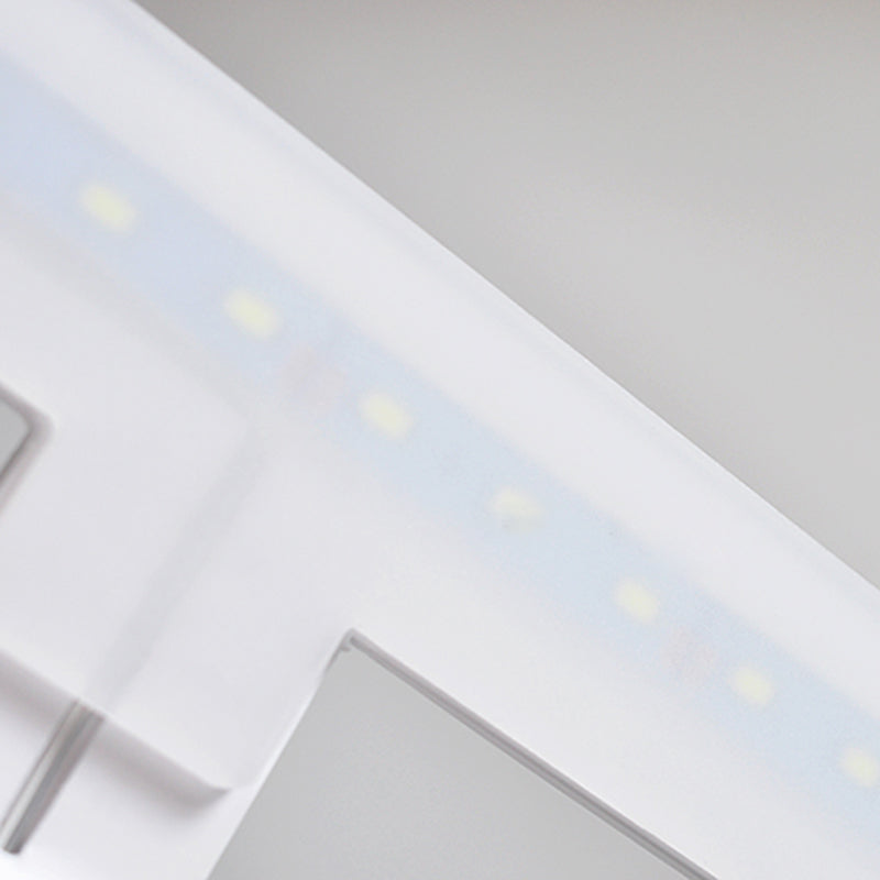 Linear Shade Swing Arm Wall Lighting Modern Style Metal 1 Light Sconce Lamp in White