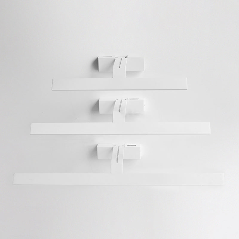 Linear Shade Swing Arm Wall Lighting Modern Style Metal 1 Light Sconce Lamp in White