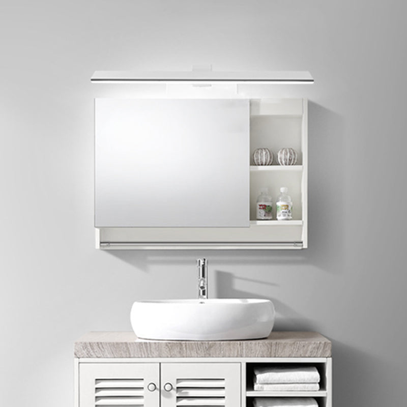 Linear Shade Swing Arm Wall Lighting Modern Style Metal 1 Light Sconce Lamp in White