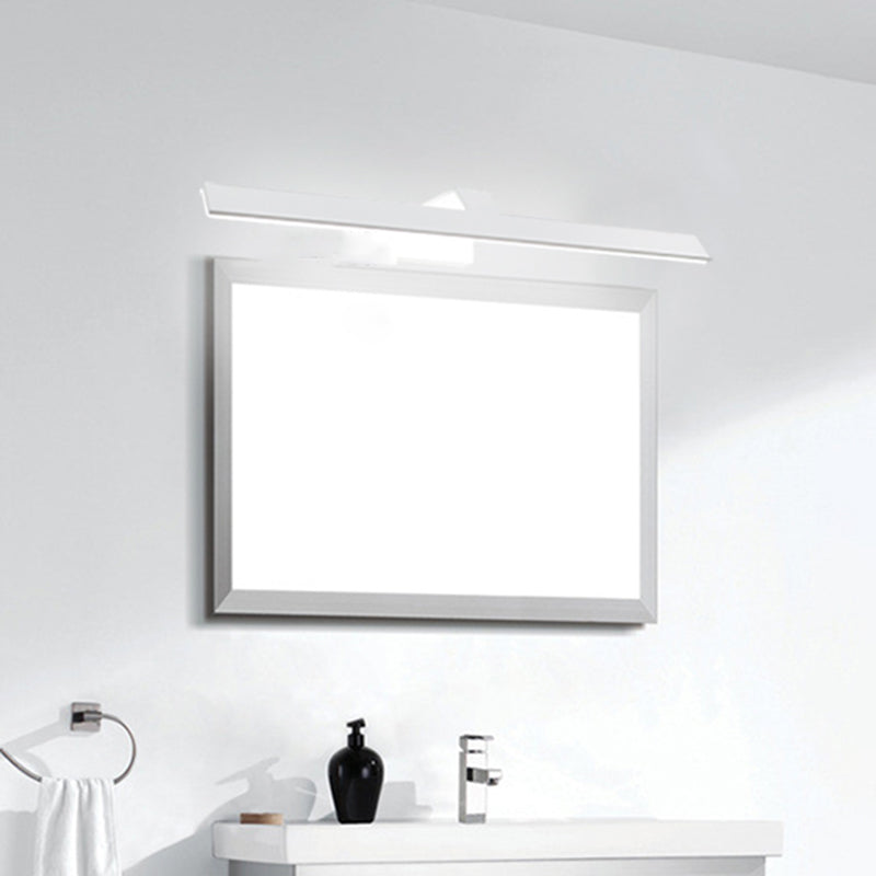 Linear Shade Swing Arm Wall Lighting Modern Style Metal 1 Light Sconce Lamp in White